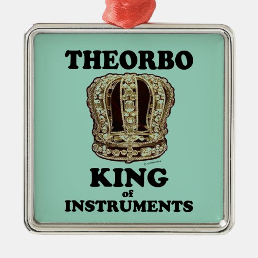 Theorbo King of Instruments Metalen Ornament (Voorkant)
