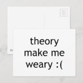 theorie maakt me moe :( briefkaart (Voorkant / Achterkant)