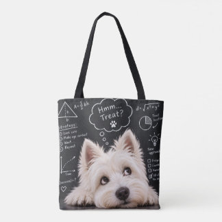 Theorie van Brokken Westie Boodschappentas Tote Bag