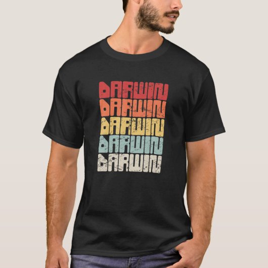 Theorie van evolutie / atheïsme van de Retro T-shirt (Voorkant)