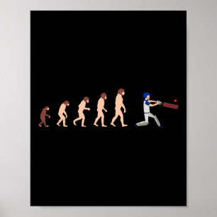 Theorie van evolutie cricketspeler grappig poster