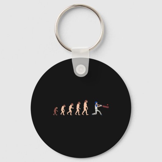Theorie van evolutie cricketspeler grappig sleutelhanger (Voorkant)