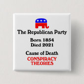 Theorieën van samenzwering: Republikeinse partij v Vierkante Button 5,1 Cm (Voorkant)