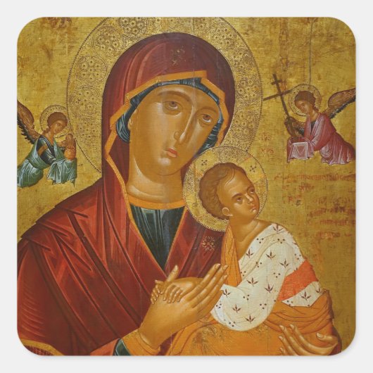 Theotokos Amolyntos Vierkante Sticker (Voorkant)