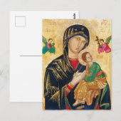 Theotokos Baby Jesus and Angels Icon Briefkaart (Voorkant / Achterkant)