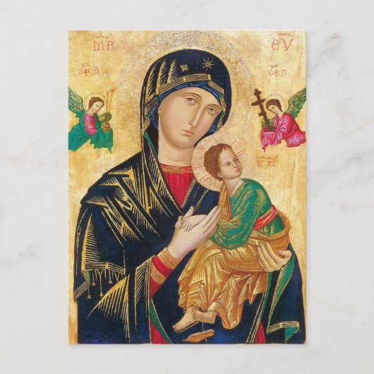 Theotokos Baby Jesus and Angels Icon Briefkaart (Voorkant)