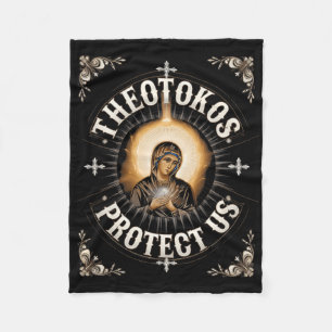 Theotokos Bescherm Ons Orthodoxe Christelijke Heil Fleece Deken