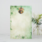 Theotokos Christus Kind en Orthodoxe Engelen Briefpapier (Staand voorkant)