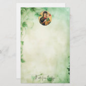 Theotokos Christus Kind en Orthodoxe Engelen Briefpapier (Voorkant / Achterkant)