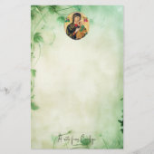 Theotokos Christus Kind en Orthodoxe Engelen Briefpapier (Voorkant)