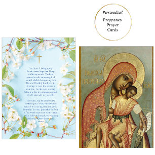 Theotokos Christus Kind Zwangerschap Gebedskaart Plaatskaartje