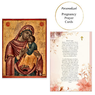 Theotokos Christus Kind Zwangerschap Gebedskaart Plaatskaartje