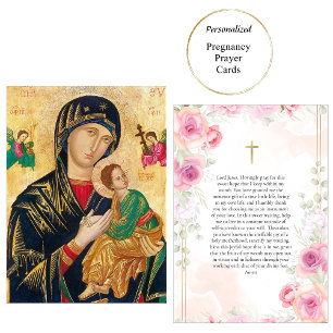 Theotokos Christuskind Zwangerschap Gebedskaart Plaatskaartje