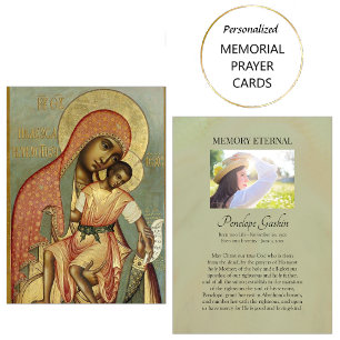 Theotokos en Baby Jesus Orthodox Begrafenis Kaart Plaatskaartje