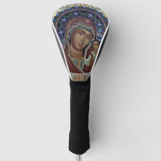 Theotokos en Christ Child met Lijst Golfheadcover (Voorkant)