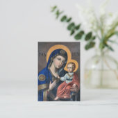 Theotokos en Christ Kind Zwangerschap Gebed Kaart Plaatskaartje (Staand voorkant)