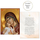 Theotokos en Christ Kind Zwangerschap Gebed Kaart Plaatskaartje