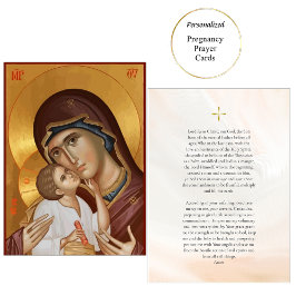 Theotokos en Christ Kind Zwangerschap Gebed Kaart Plaatskaartje