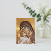 Theotokos en Christ Kind Zwangerschap Gebed Kaart Plaatskaartje (Staand voorkant)