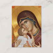 Theotokos en Christ Kind Zwangerschap Gebed Kaart Plaatskaartje (Voorkant)