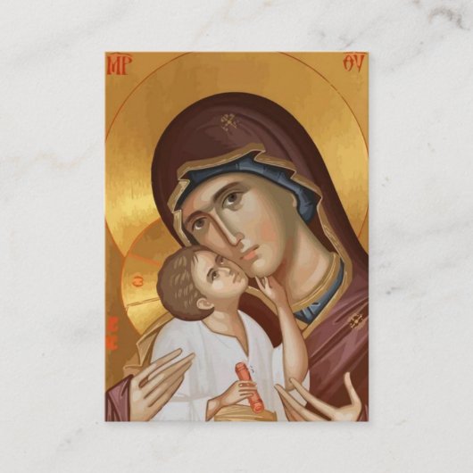 Theotokos en Christ Kind Zwangerschap Gebed Kaart Plaatskaartje (Voorkant)
