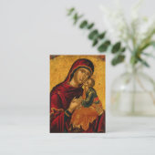 Theotokos en Christ Kind Zwangerschap Gebed Kaart Plaatskaartje (Staand voorkant)