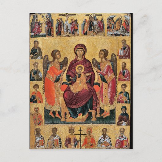 Theotokos en Christus Kind gekroond tot orthodox i Briefkaart (Voorkant)