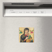 Theotokos en Christus Kind met Engelen Icoon Magneet (Insitu (Vaatwasser))