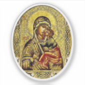 Theotokos en Christus Kind Orthodoxe Icon Vinyl Sticker (Voorkant)