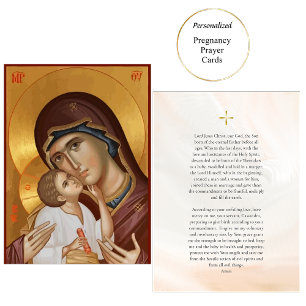 Theotokos en Christus Kind Zwangerschap Gebedskaar Plaatskaartje