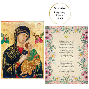 Theotokos en Christus Kind Zwangerschap Gebedskaar Plaatskaartje