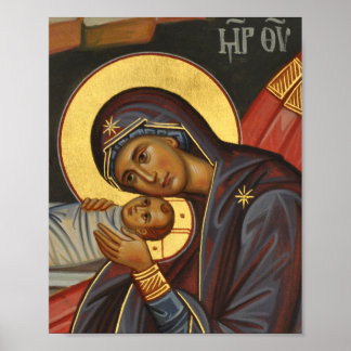 Theotokos en Christuskind Orthodox Icon Poster