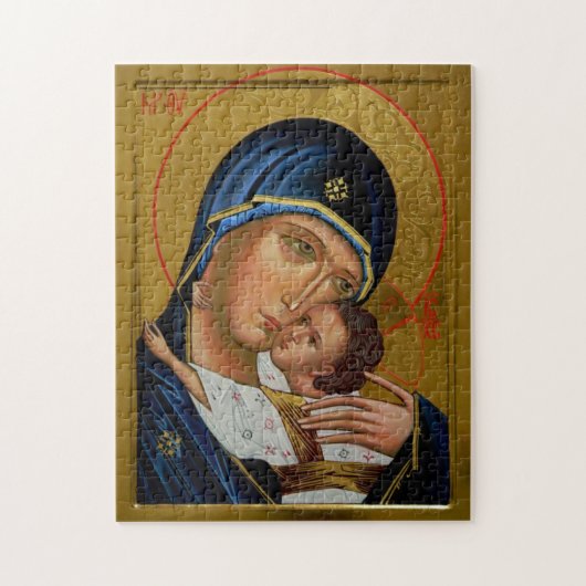 Theotokos en Christuskind Orthodoxe Christelijke I Legpuzzel (Verticaal)