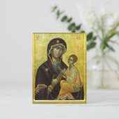 Theotokos en de Christ Child Gold achtergrond Briefkaart (Staand voorkant)