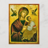 Theotokos en het Christuskind met engelen Icoon Briefkaart (Voorkant)