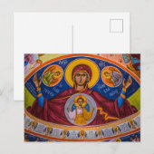 Theotokos en het Christuskind met engelen Icoon Briefkaart (Voorkant / Achterkant)