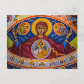 Theotokos en het Christuskind met engelen Icoon Briefkaart (Voorkant)