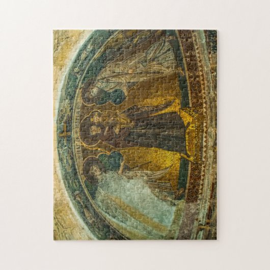 Theotokos en het Christuskind met engelen Icoon Legpuzzel (Verticaal)