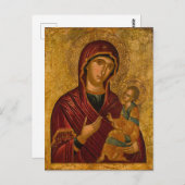 Theotokos en het Christuskind Orthodox Christelijk Briefkaart (Voorkant / Achterkant)