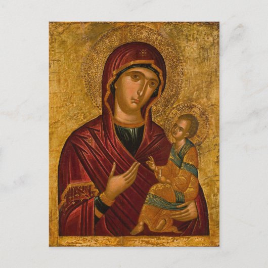 Theotokos en het Christuskind Orthodox Christelijk Briefkaart (Voorkant)