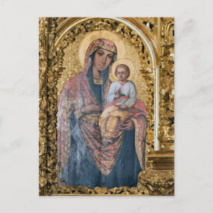 Theotokos en het Christuskind-orthodoxe icoon Briefkaart