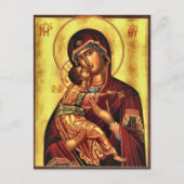 Theotokos en het Christuskind-orthodoxe icoon Briefkaart (Voorkant)