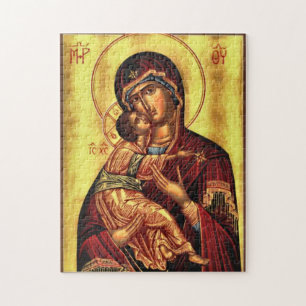 Theotokos en het Christuskind-orthodoxe icoon Legpuzzel