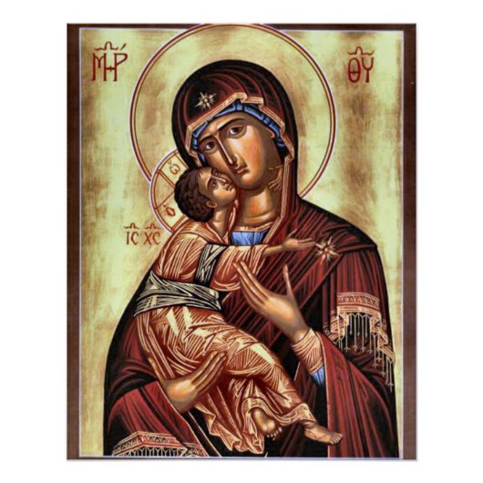 Theotokos en het Christuskind-orthodoxe icoon Perfect Poster (Voorkant)