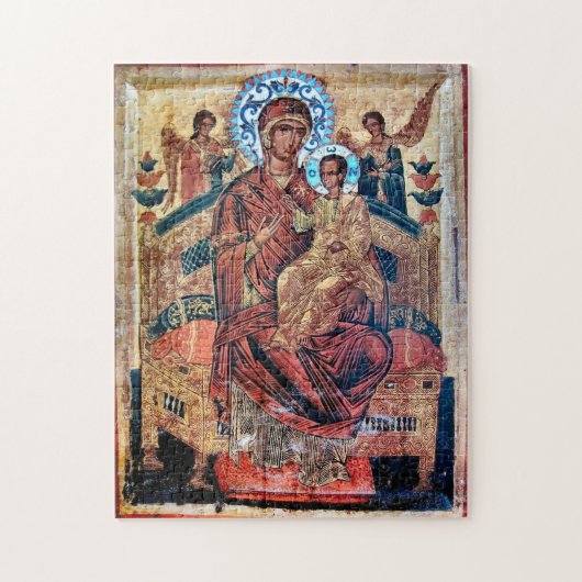 Theotokos en het icoon van het Christuskind Legpuzzel (Verticaal)