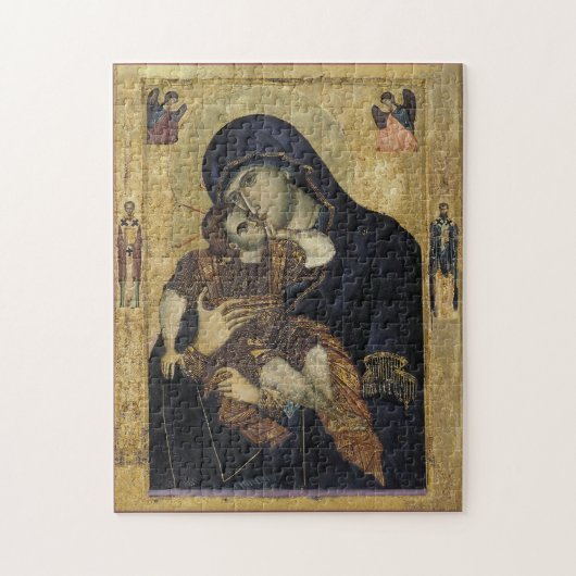 Theotokos en het Kind Christus Orthodoxe Icoon Legpuzzel (Verticaal)