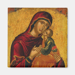 Theotokos (Maagd Maria) en Christus Kind Icoon Magneet