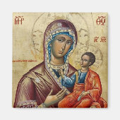 Theotokos (Maagd Maria) en Christus Kind Icoon Magneet (Voorkant)