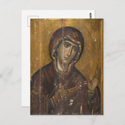 Theotokos (Maagd Maria) Orthodox Christelijk icoon Briefkaart (Voorkant / Achterkant)