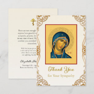 Theotokos (Maagd Maria) Orthodoxe Christelijke Uit Bedankkaart